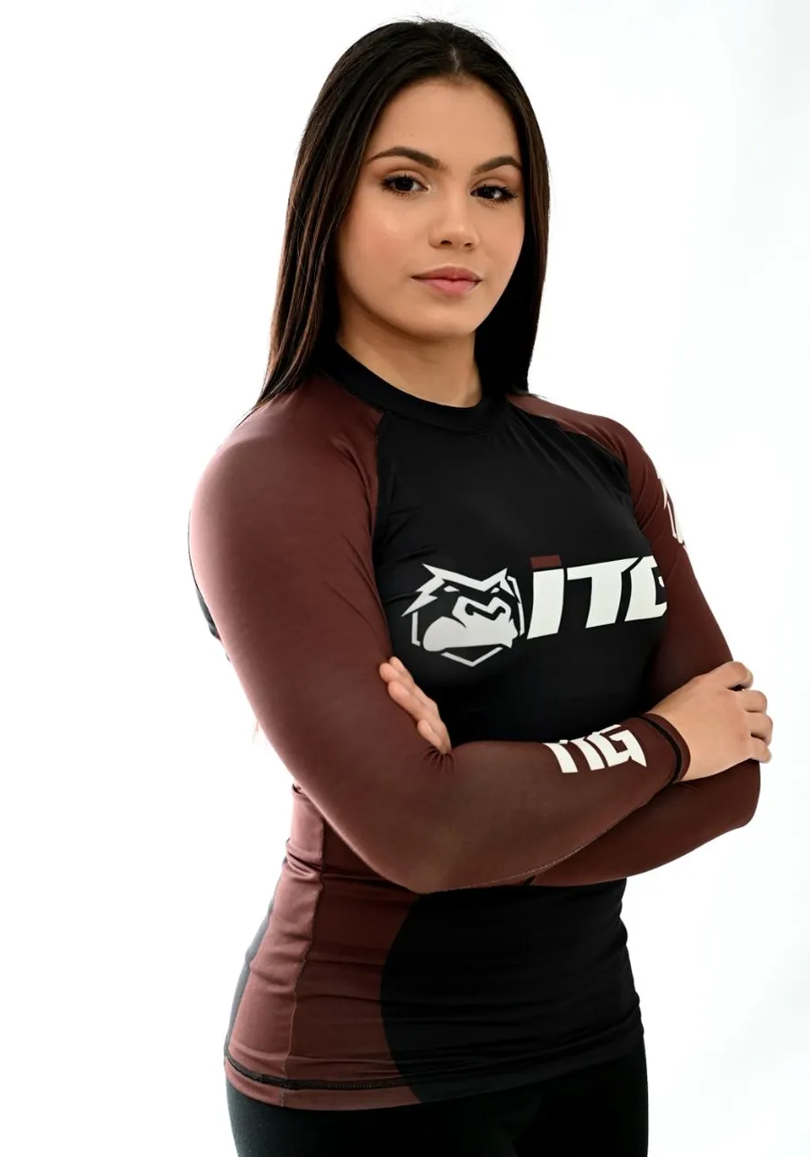 Rash Guards Feminina ITG Manga Longa Marrom