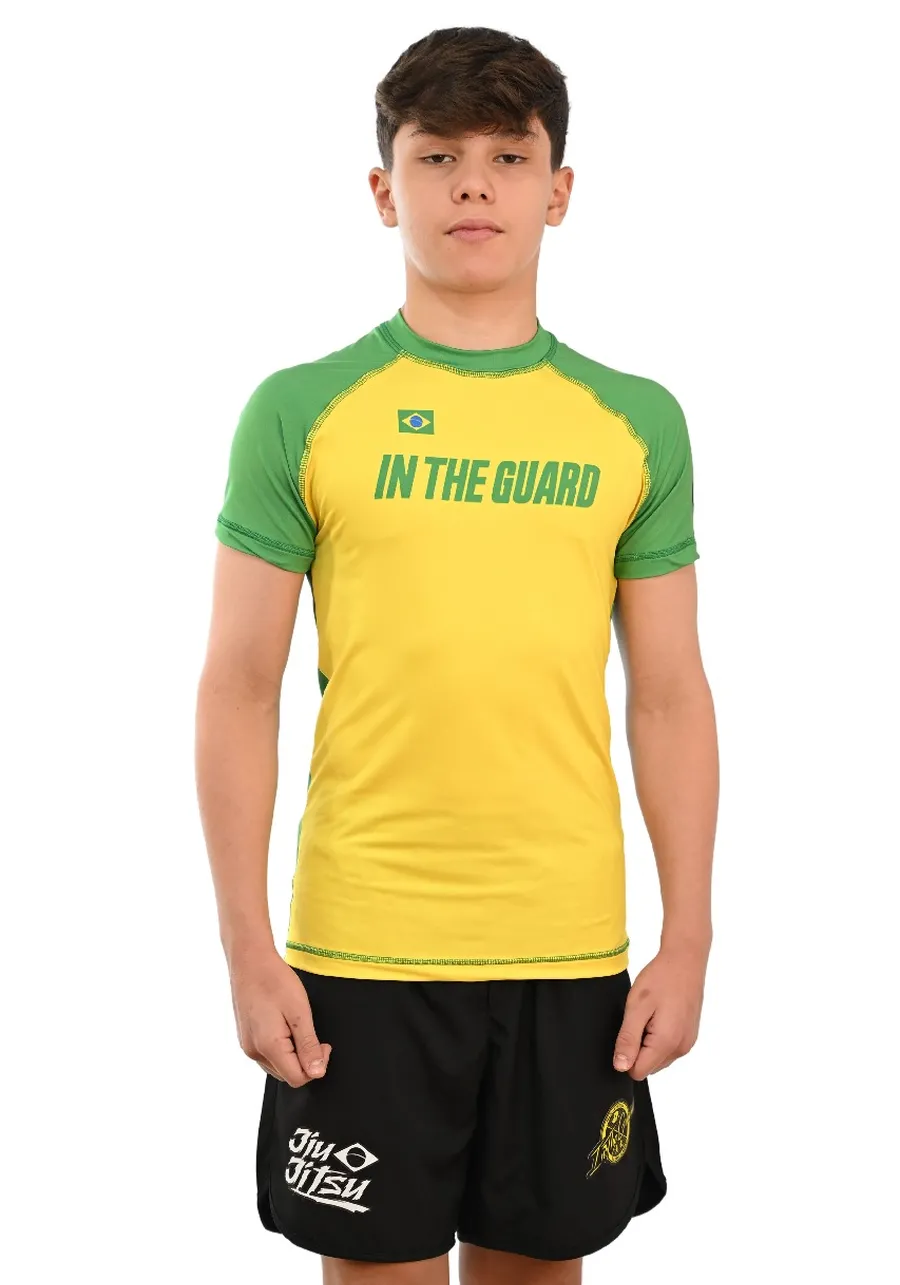 Rash Guard Infantil Brasil Amarela