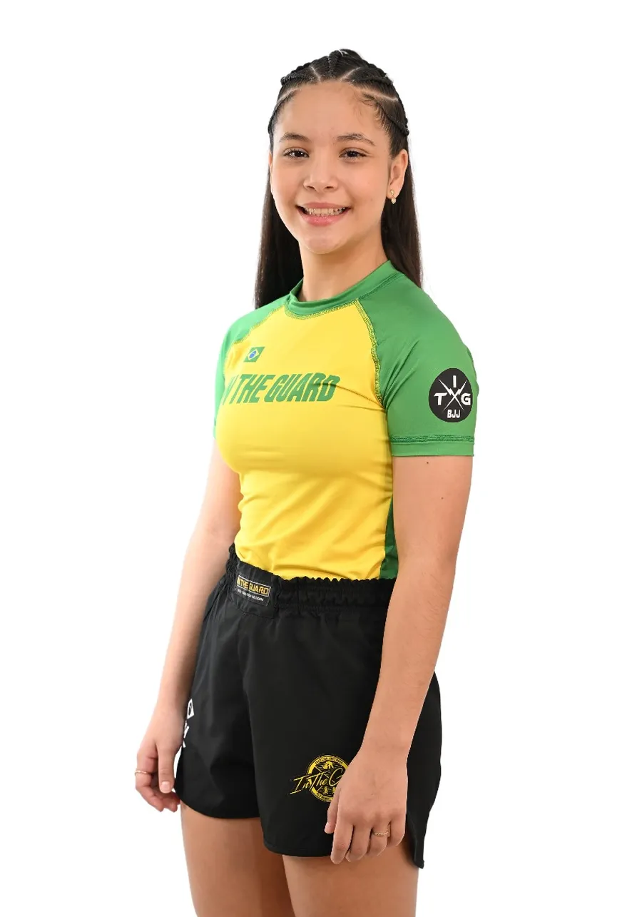 Rash Guard Infantil Brasil Amarela