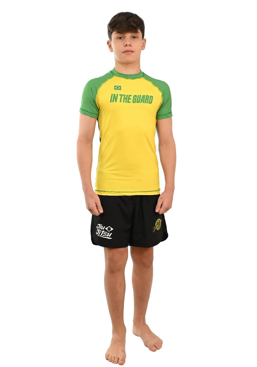 Rash Guard Infantil Brasil Amarela