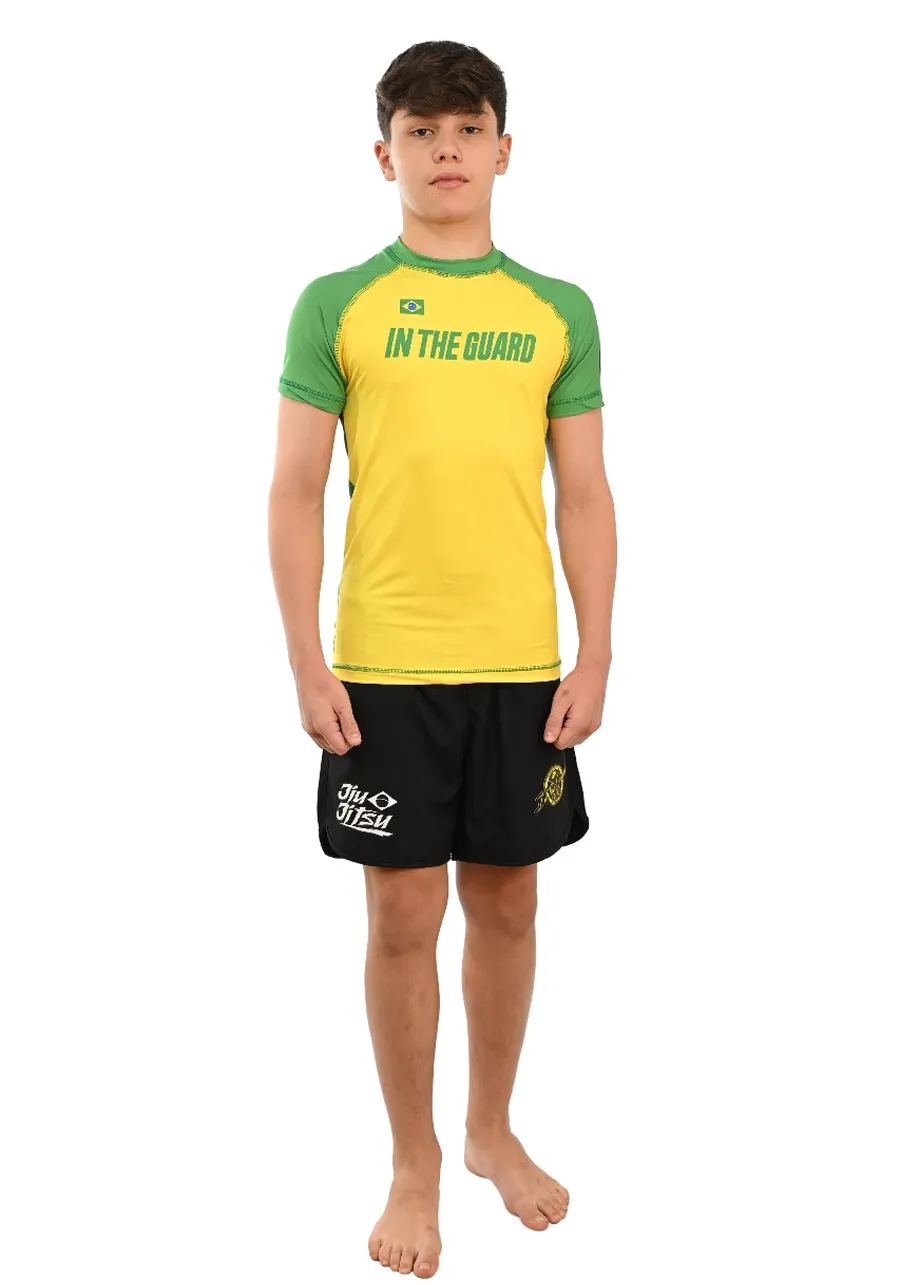 Rash Guard Infantil Brasil Amarela