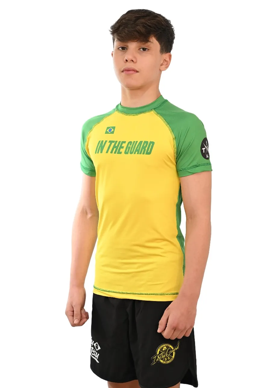 Rash Guard Infantil Brasil Amarela