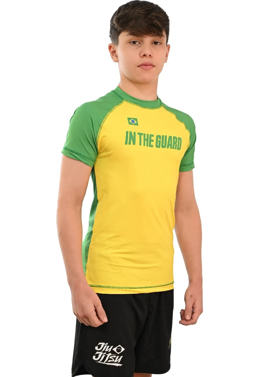 Rash Guard Infantil Brasil Amarela