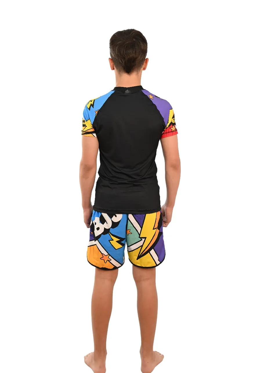 Rash Guard Infantil Colors Preta