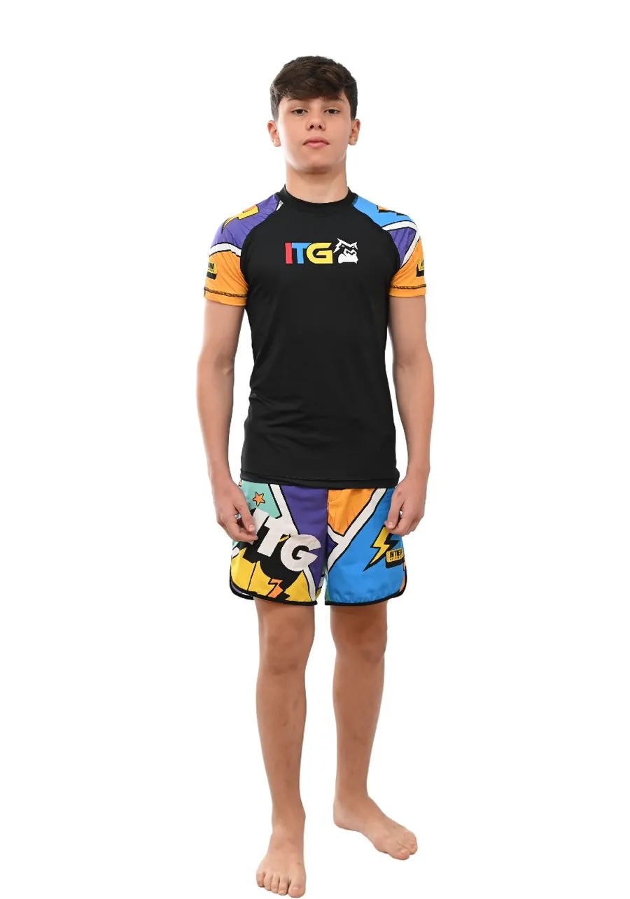 Rash Guard Infantil Colors Preta