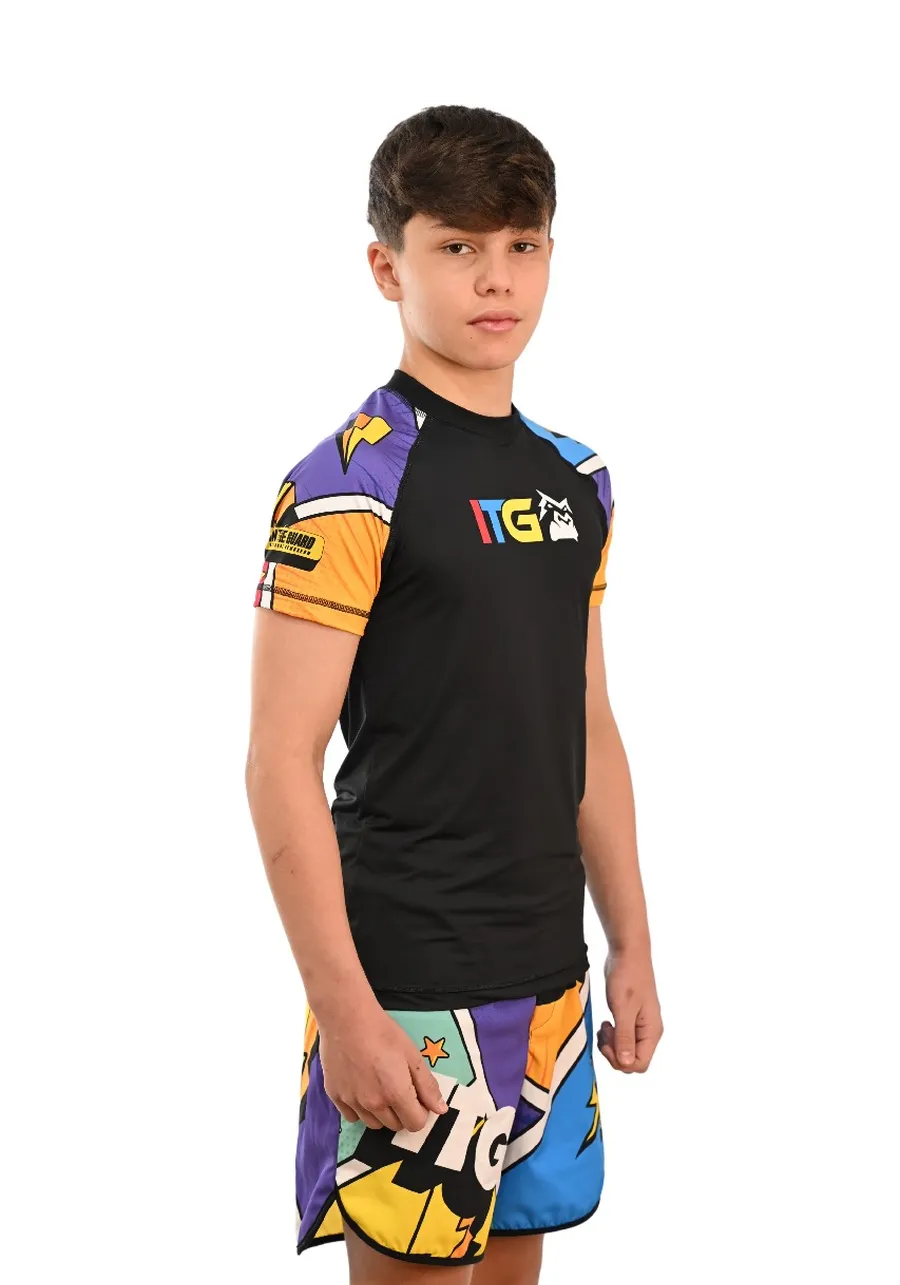Rash Guard Infantil Colors Preta