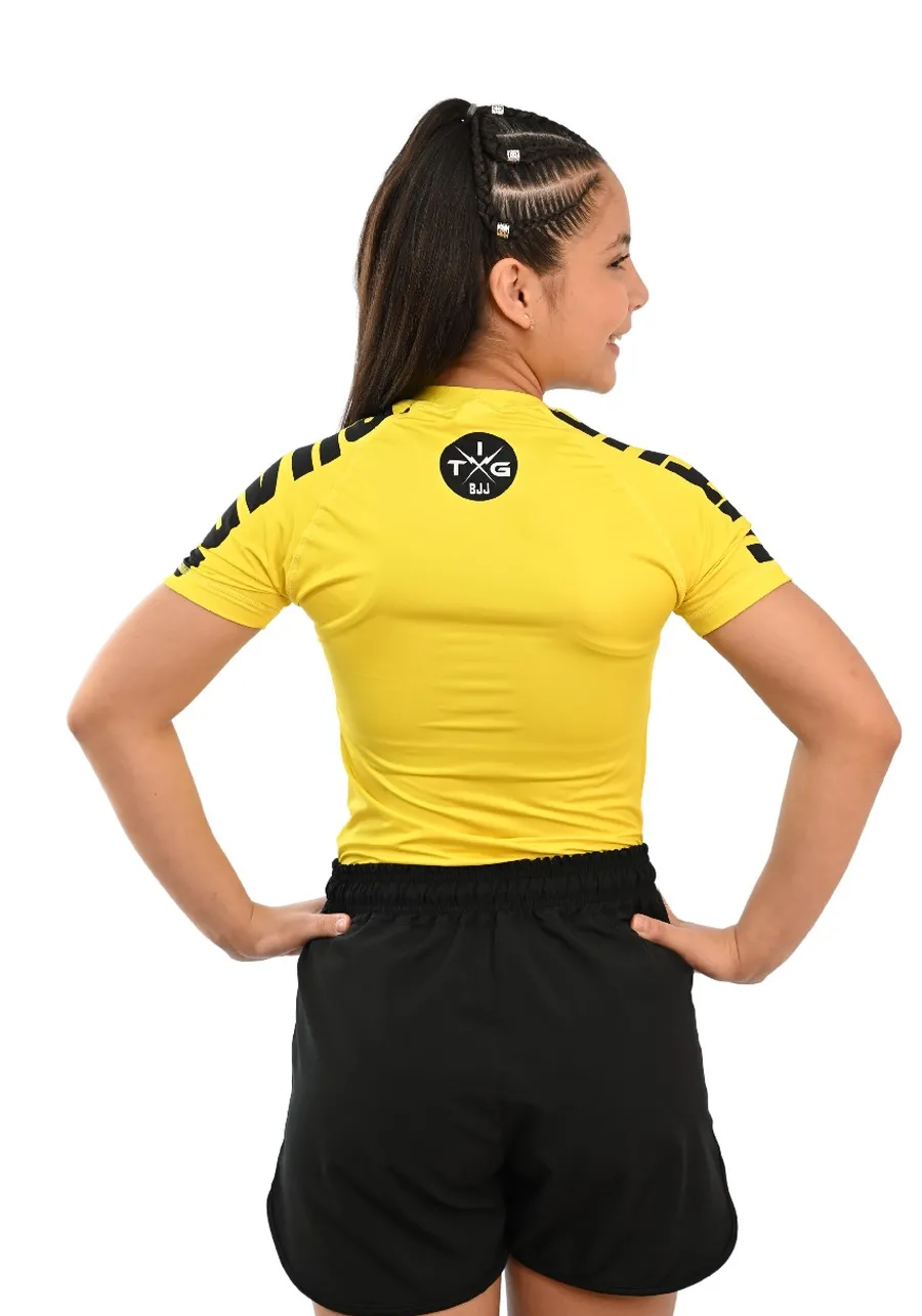 Rash Guard Infantil Cores Faixas Amarelo