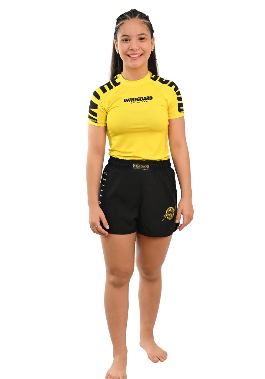 Rash Guard Infantil Cores Faixas Amarelo