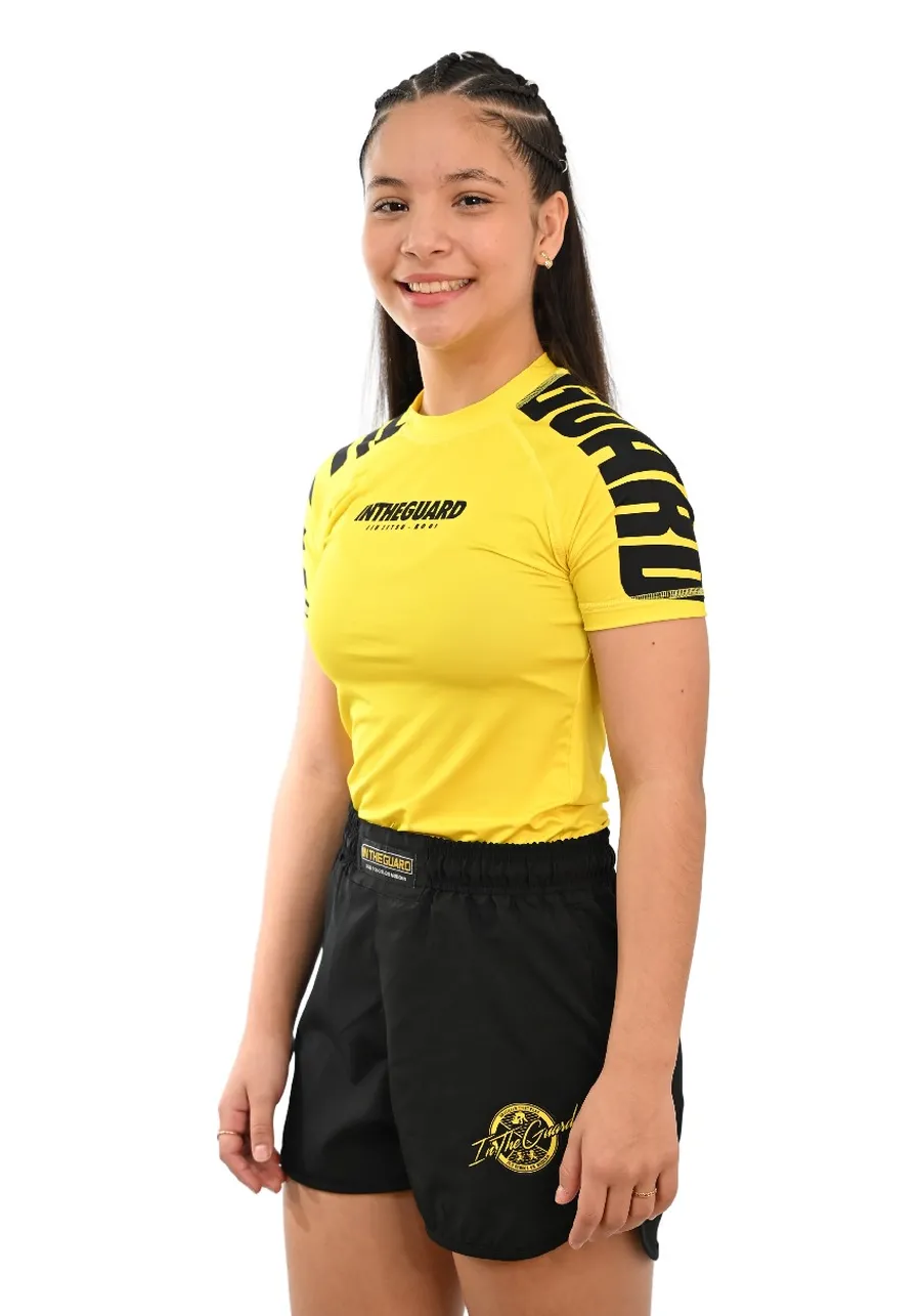 Rash Guard Infantil Cores Faixas Amarelo