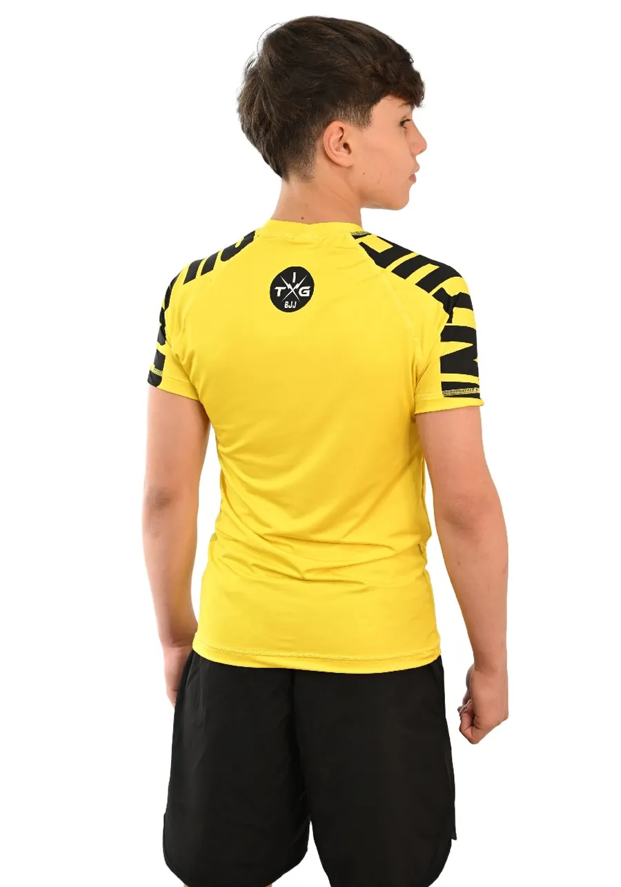 Rash Guard Infantil Cores Faixas Amarelo
