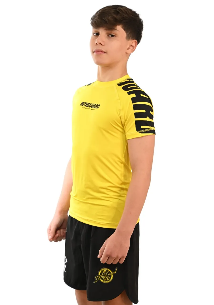 Rash Guard Infantil Cores Faixas Amarelo