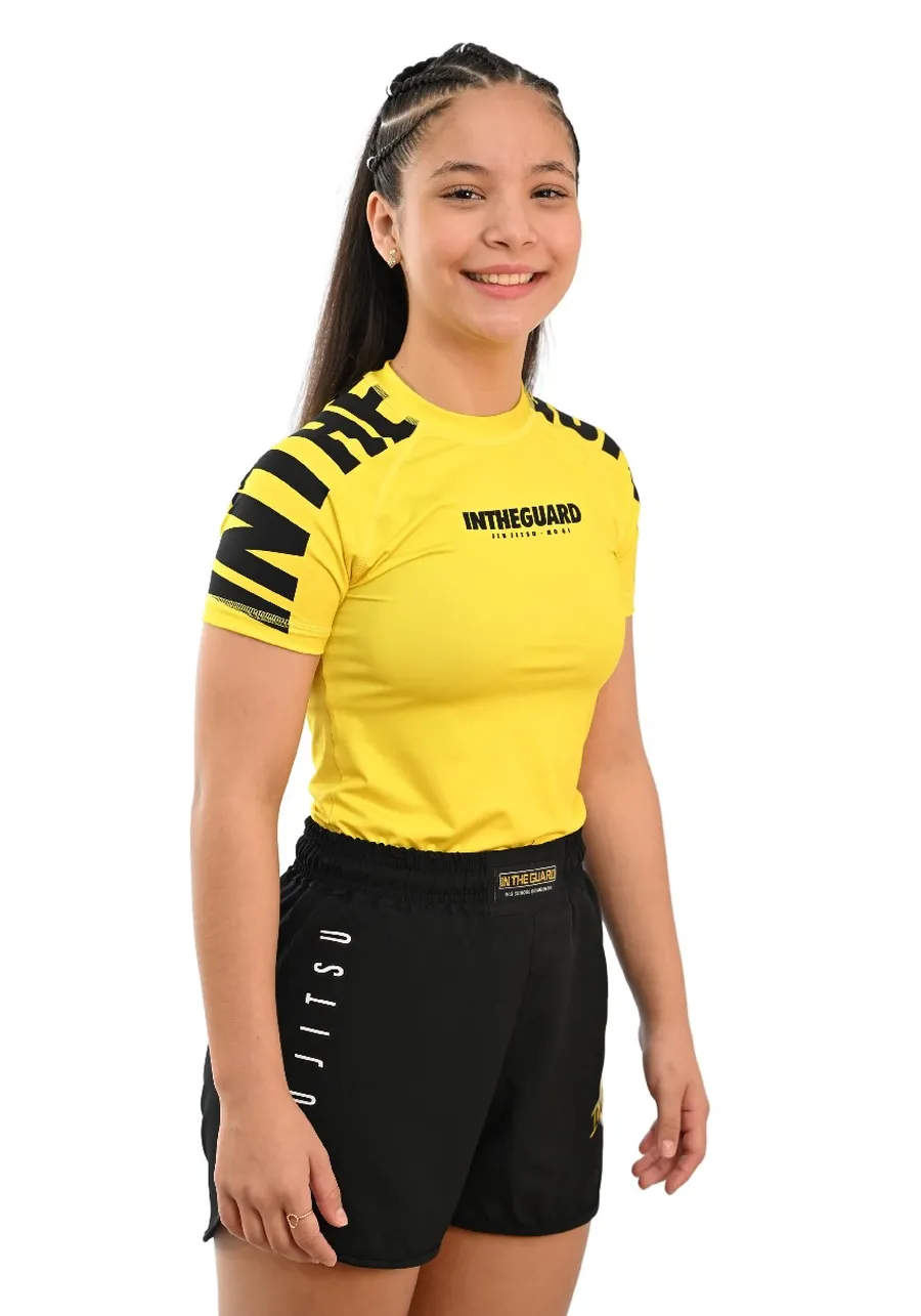 Rash Guard Infantil Cores Faixas Amarelo