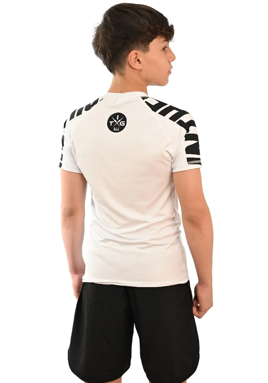 Rash Guard Infantil Cores Faixas Branca