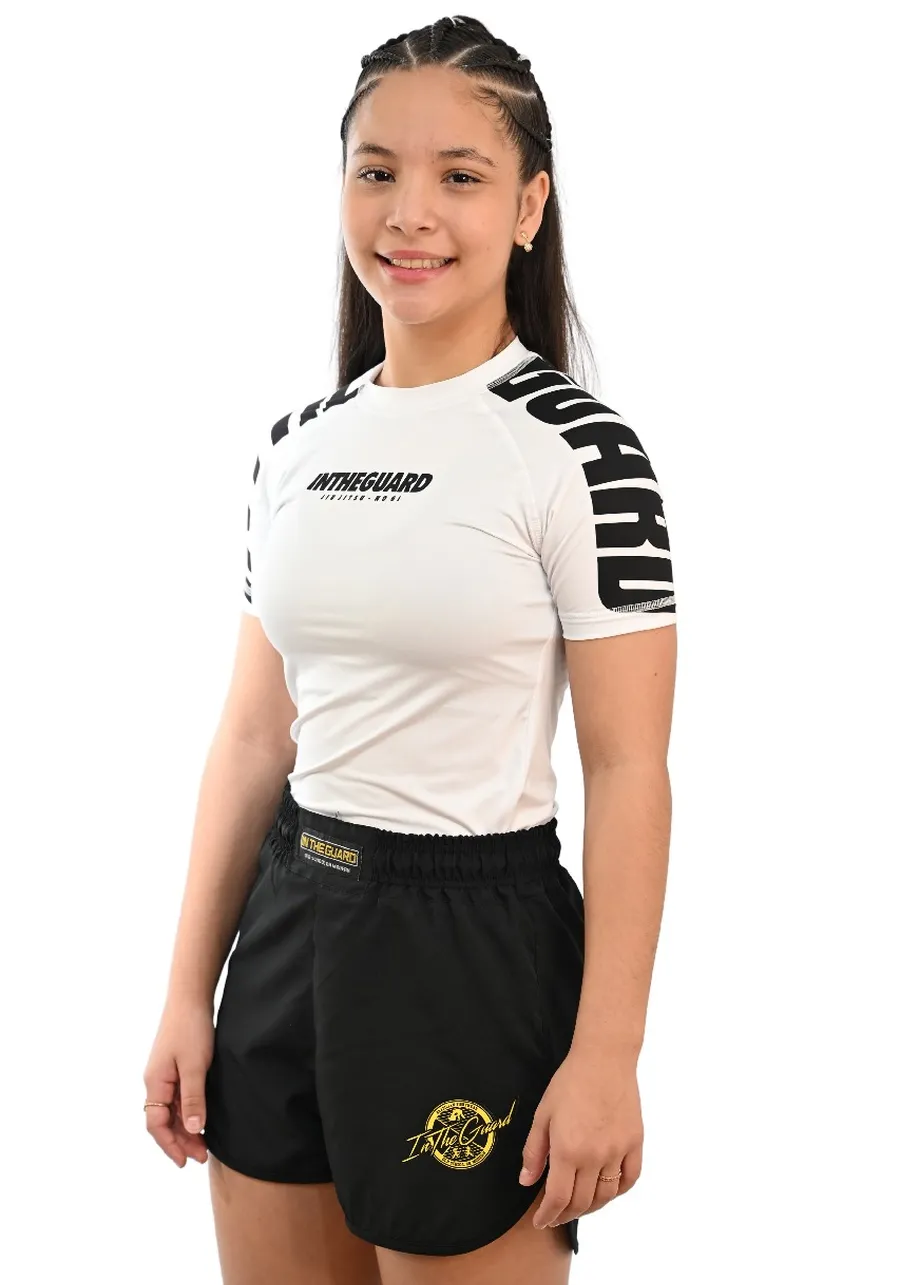Rash Guard Infantil Cores Faixas Branca