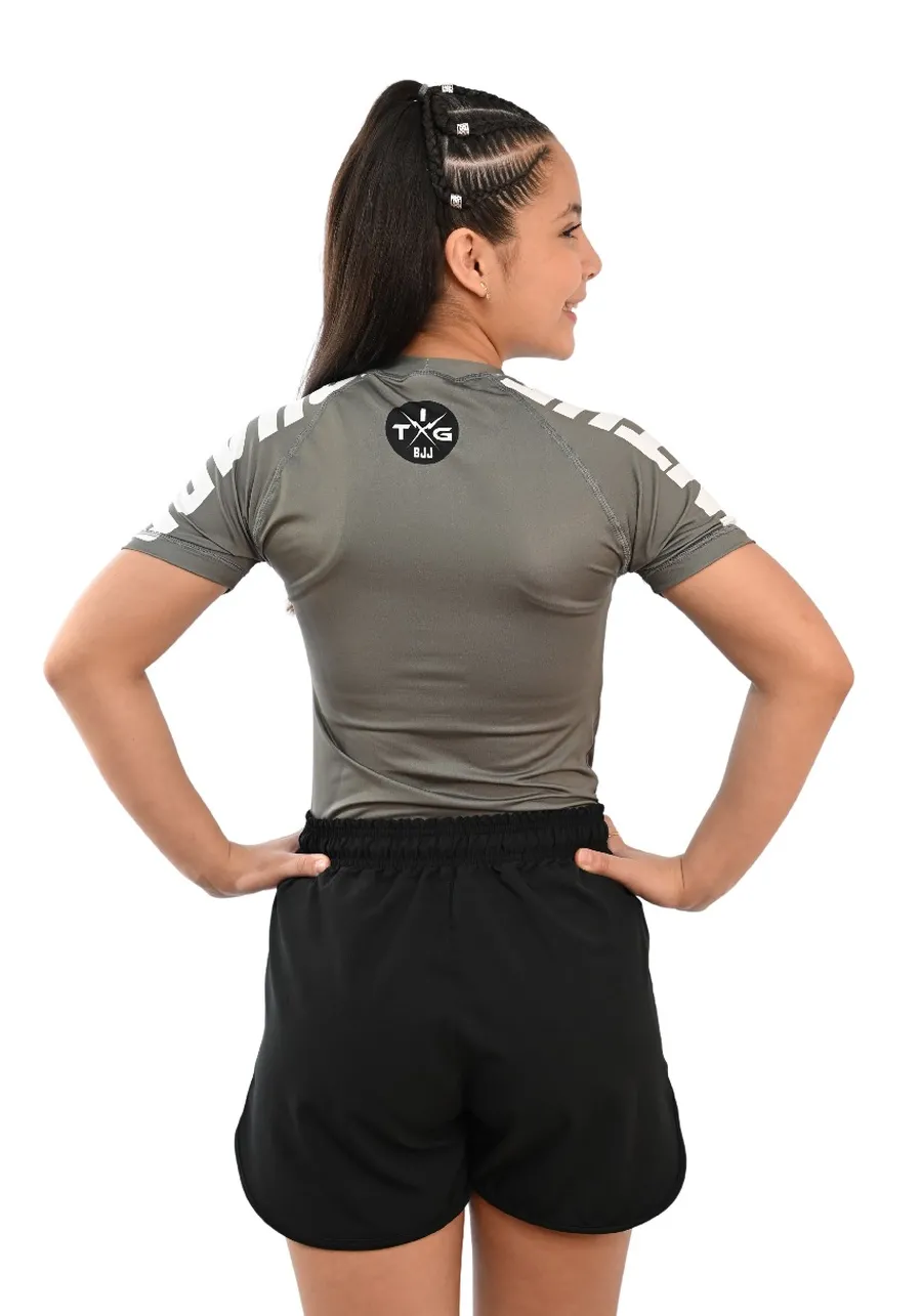 Rash Guard Infantil Cores Faixas Cinza
