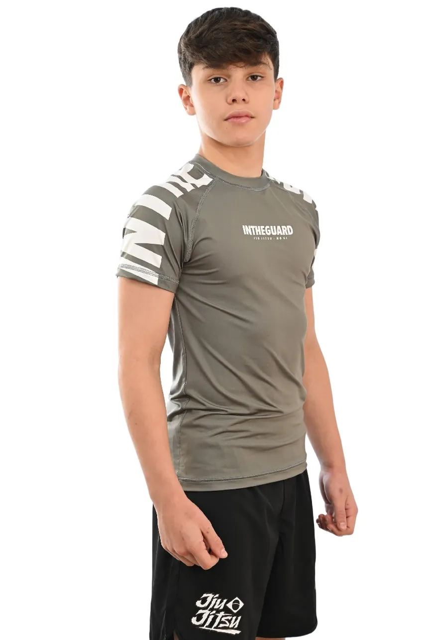 Rash Guard Infantil Cores Faixas Cinza