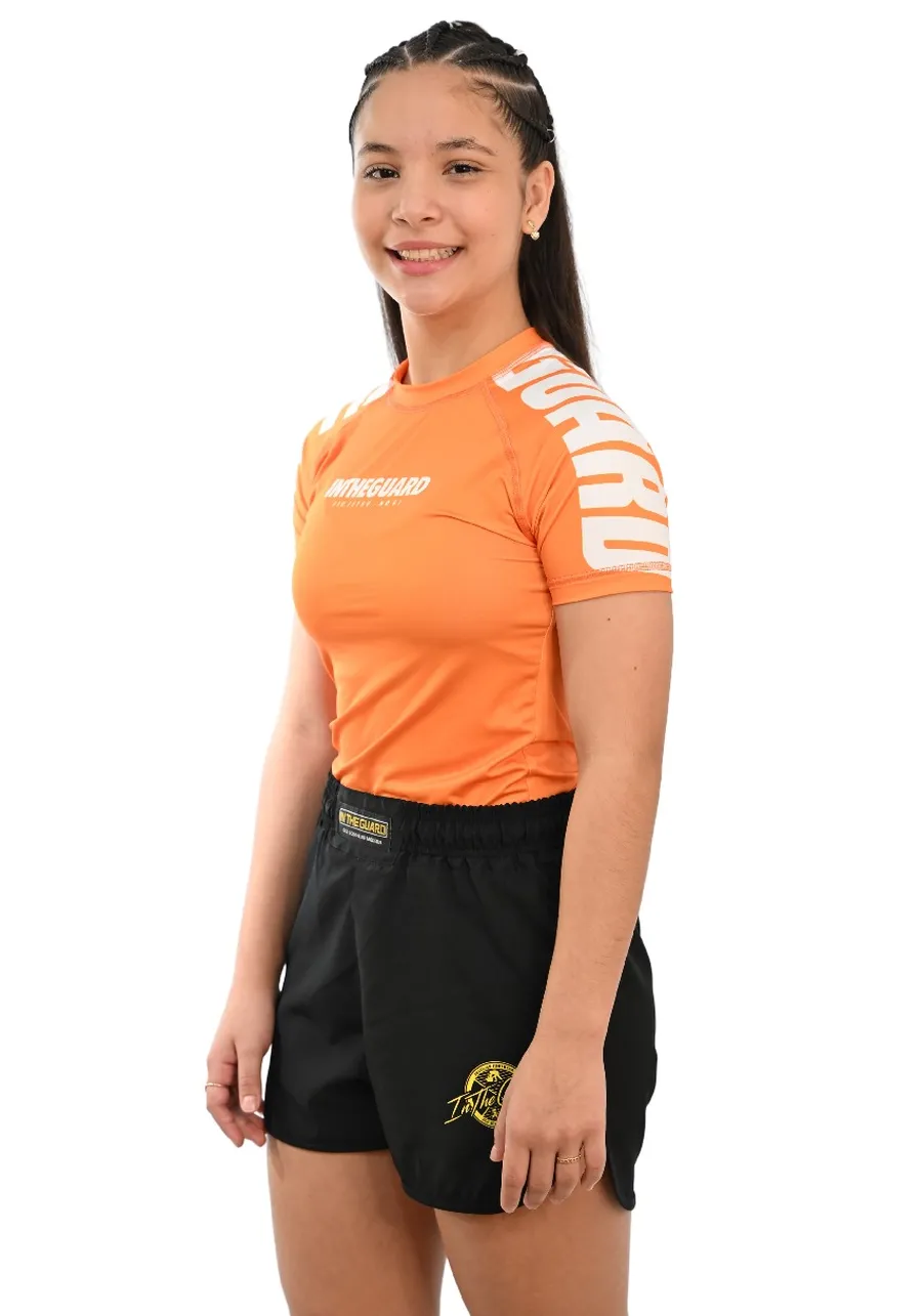 Rash Guard Infantil Cores Faixas Laranja
