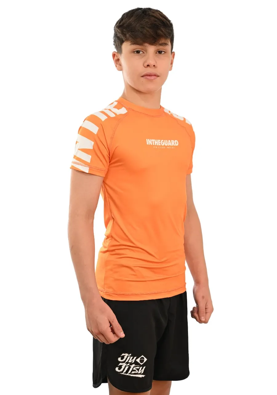 Rash Guard Infantil Cores Faixas Laranja