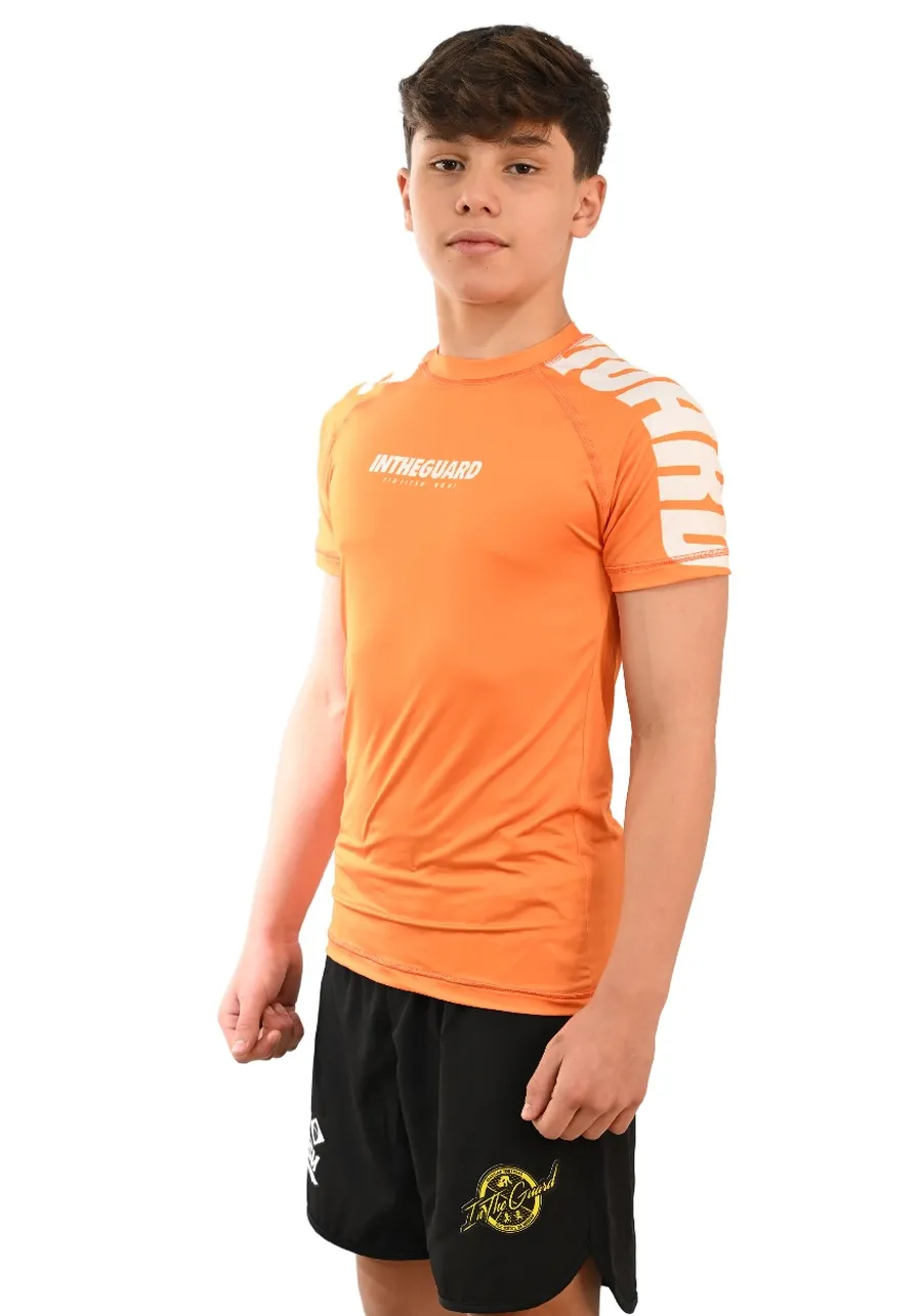 Rash Guard Infantil Cores Faixas Laranja