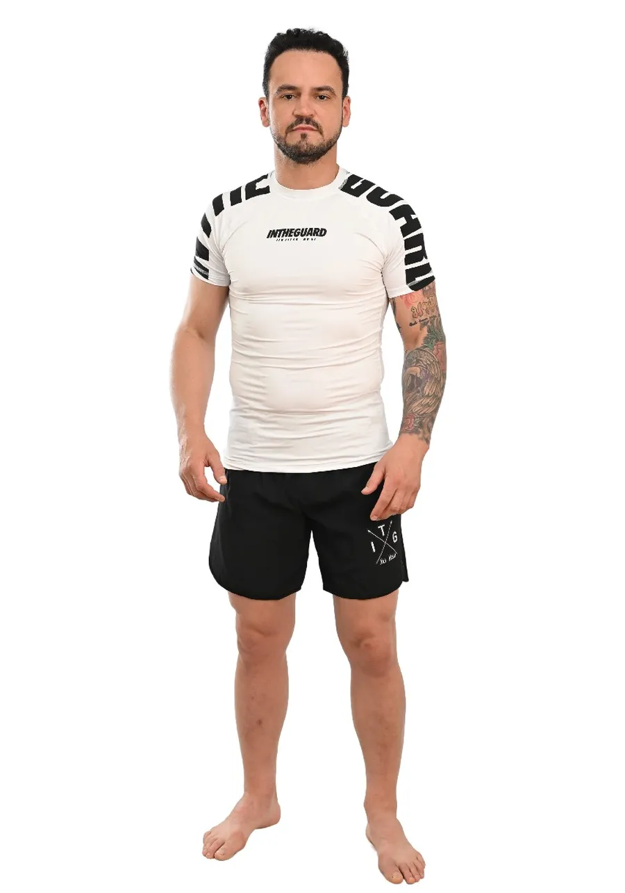 Rash Guard Masculina Cores Faixas Branca