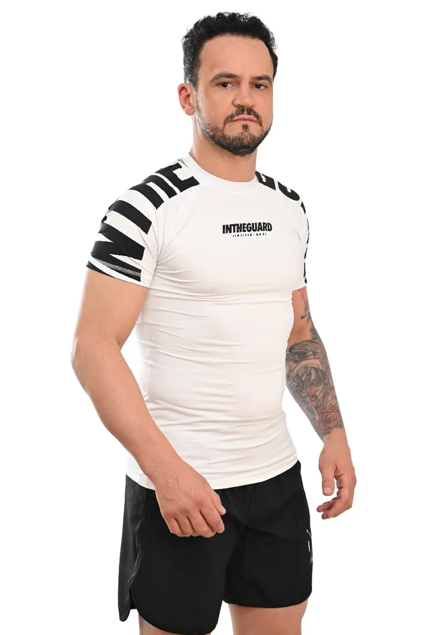 Rash Guard Masculina Cores Faixas Branca