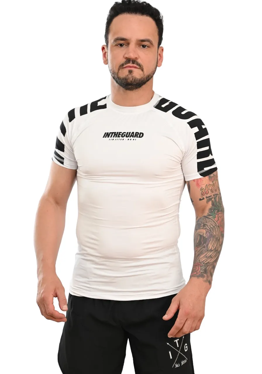 Rash Guard Masculina Cores Faixas Branca