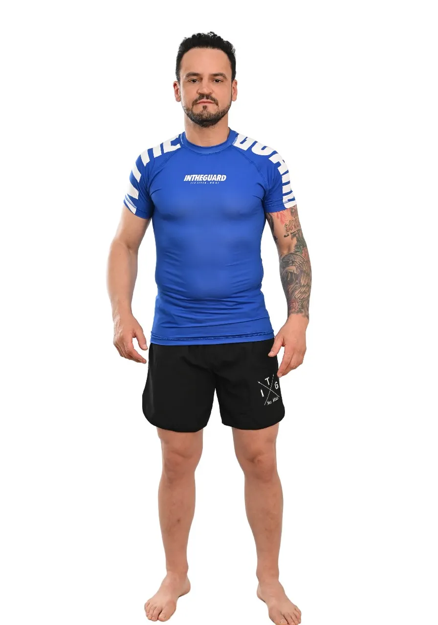 Rash Guard Masculina Cores Faixas Azul