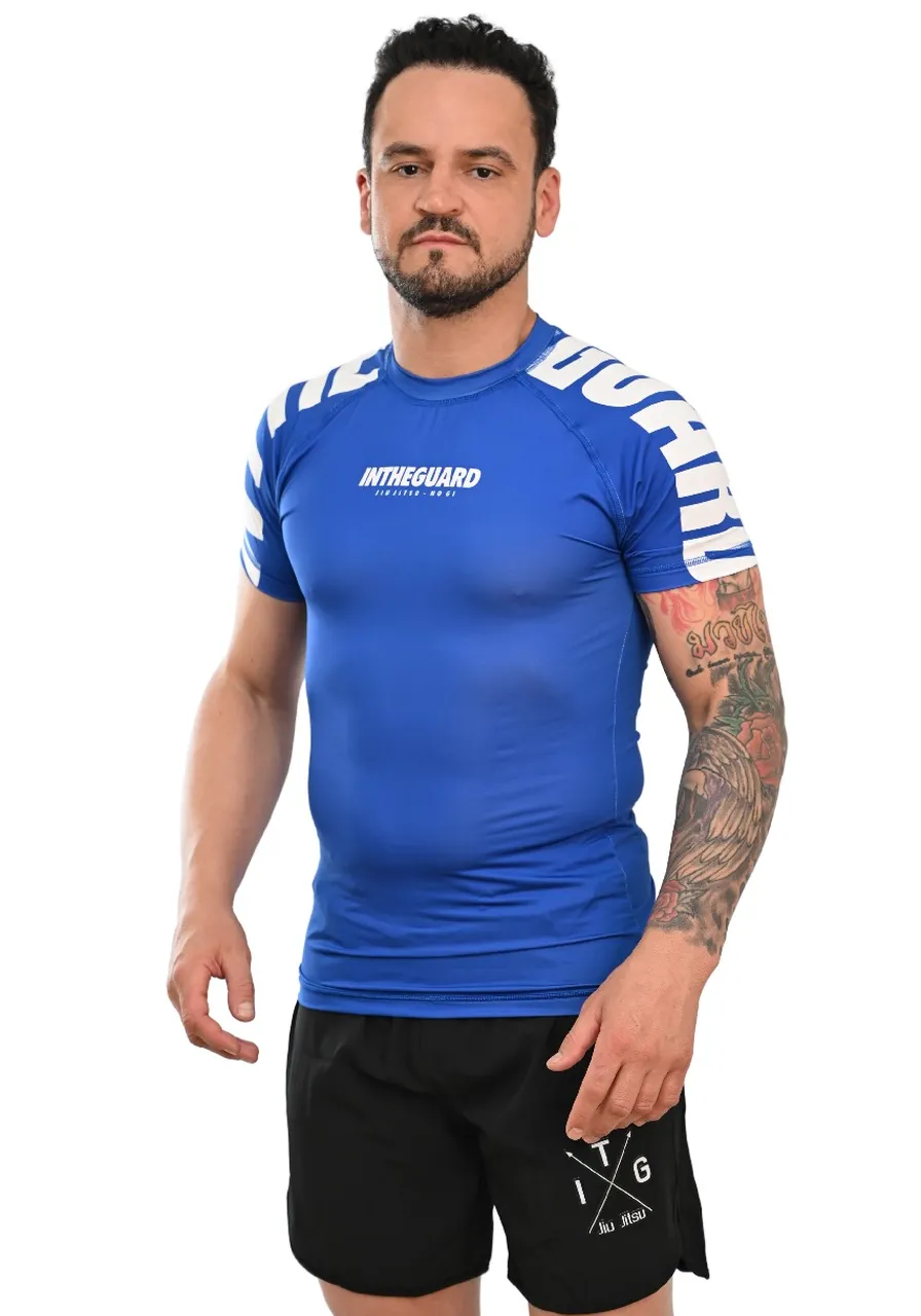 Rash Guard Masculina Cores Faixas Azul