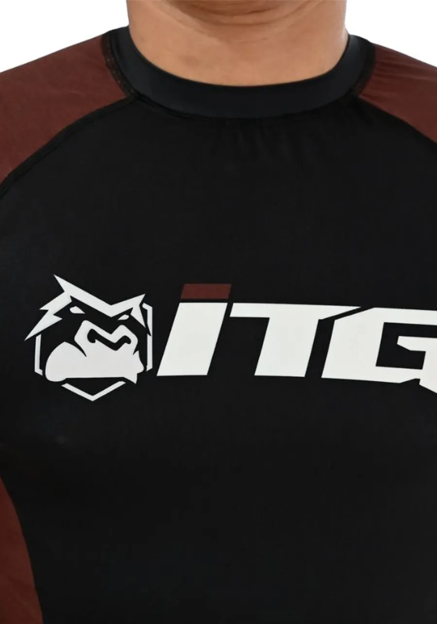 Rash Guard Masculina ITG Manga Curta Marrom