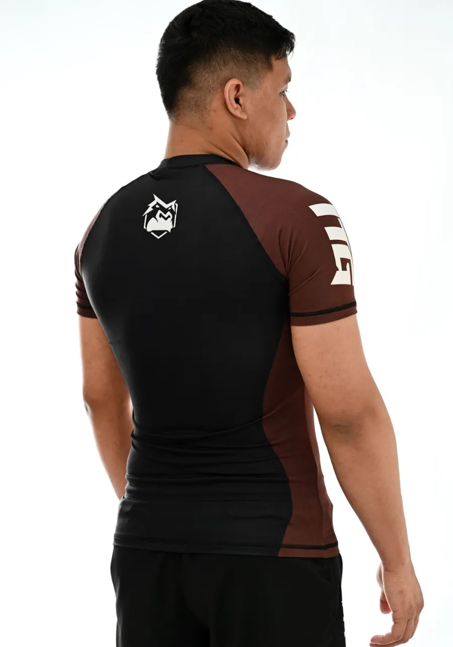 Rash Guard Masculina ITG Manga Curta Marrom