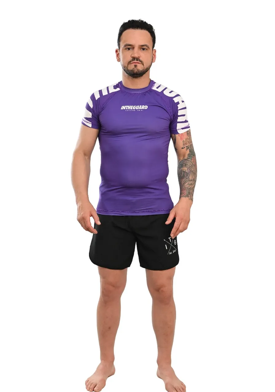 Rash Guard Masculina Cores Faixas Roxa