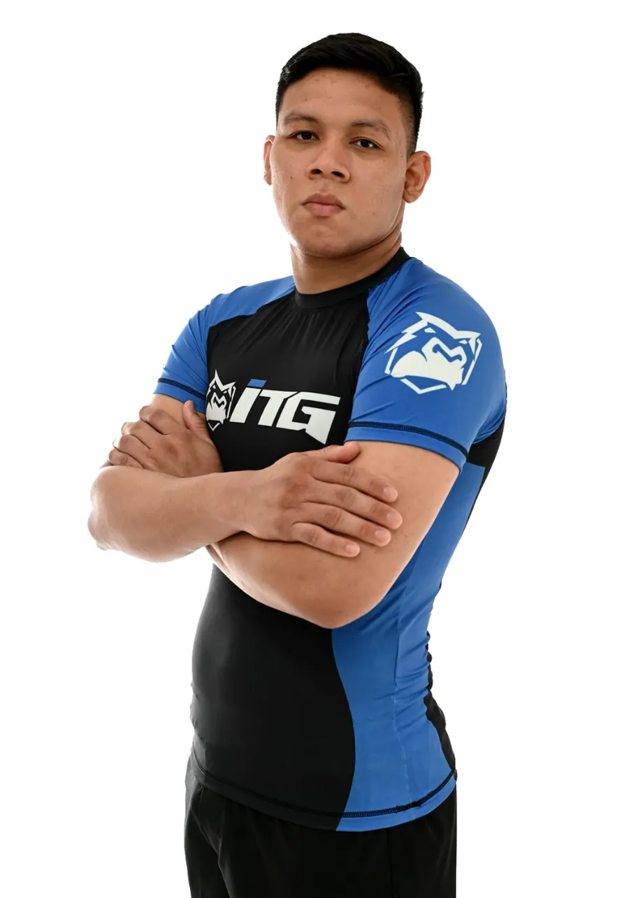Rash Guard Masculina ITG Manga Curta Azul