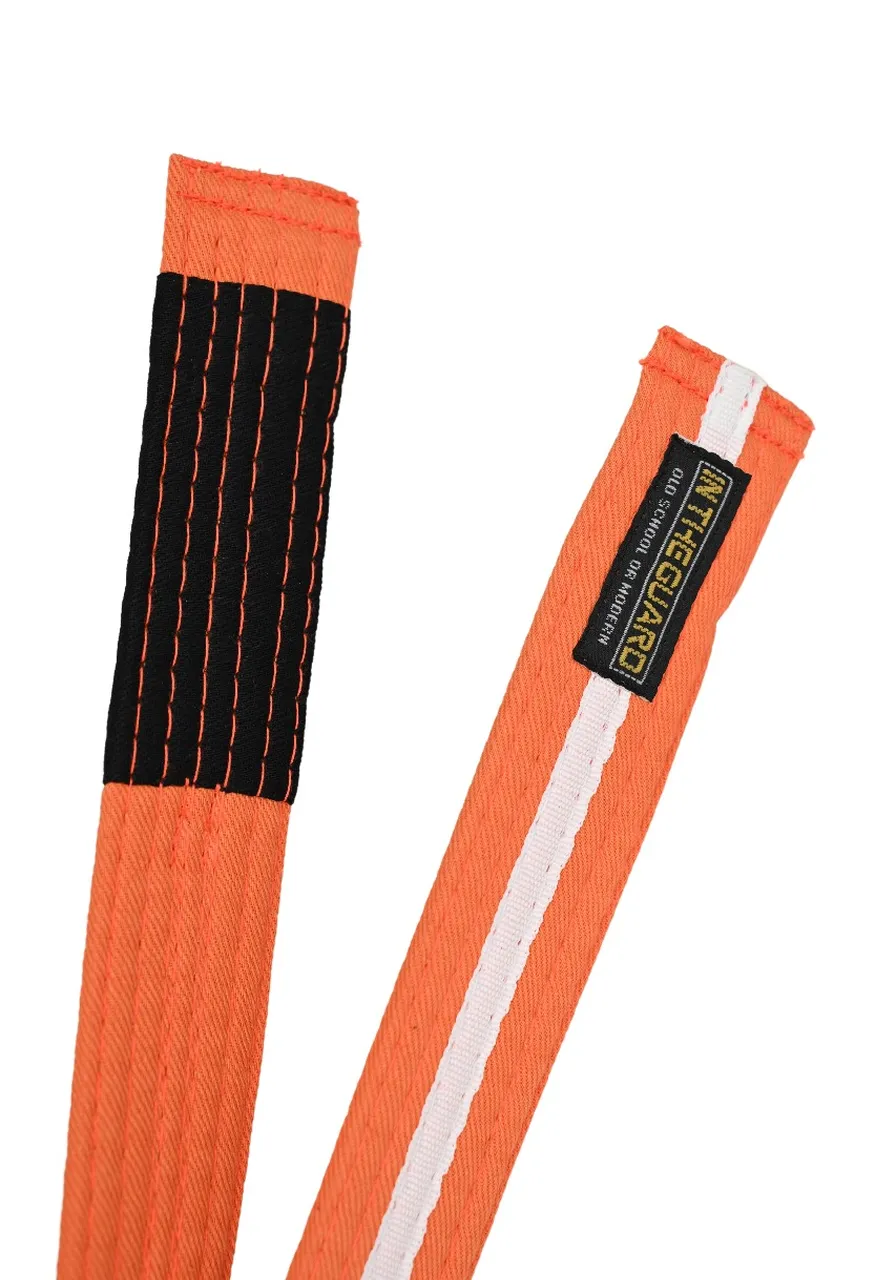 Faixa Jiu Jitsu Infantil Laranja com Listra Branca
