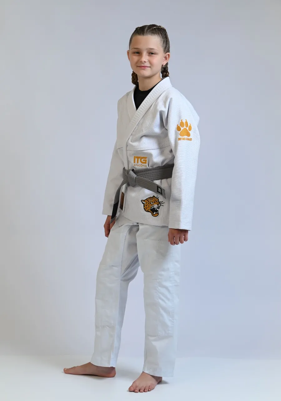 Kimono Infantil ITG Amazônia Jaguar Branco