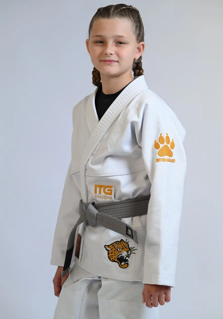 Kimono Infantil ITG Amazônia Jaguar Branco