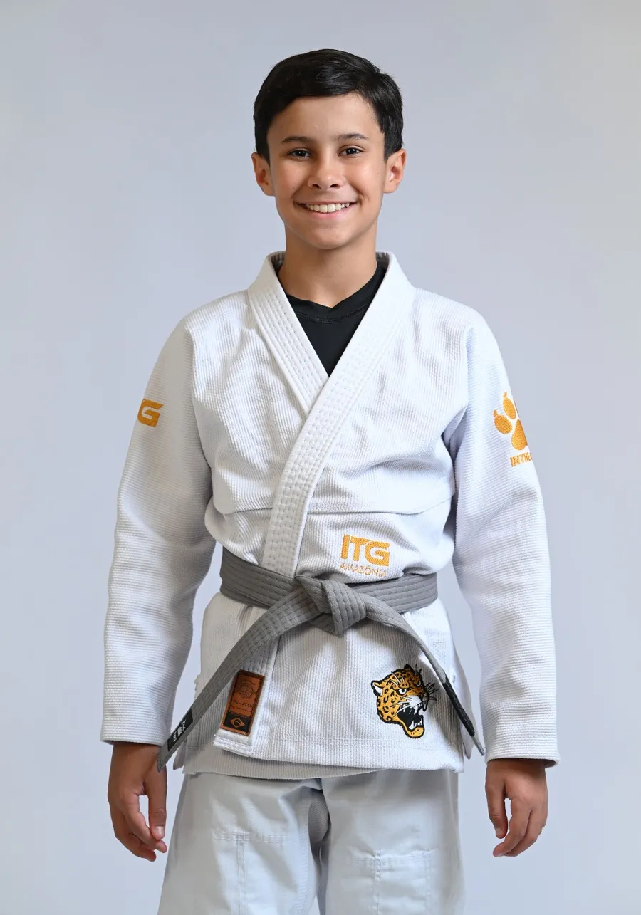 Kimono Infantil ITG Amazônia Jaguar Branco