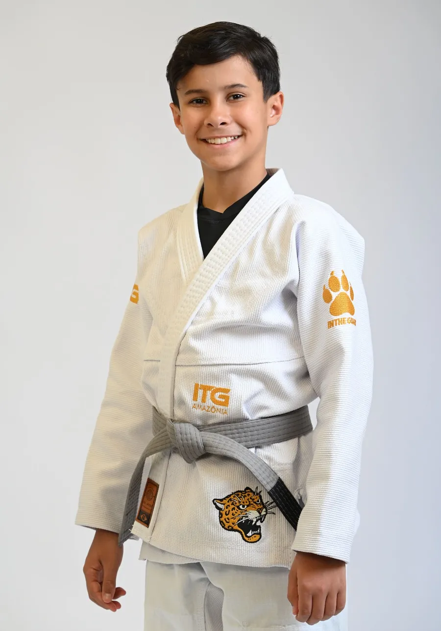 Kimono Infantil ITG Amazônia Jaguar Branco