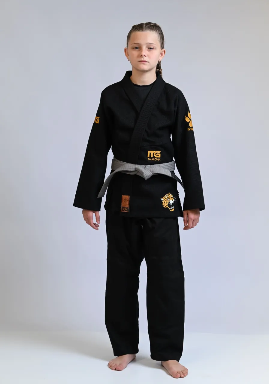 Kimono Infantil ITG Amazônia Jaguar Preto