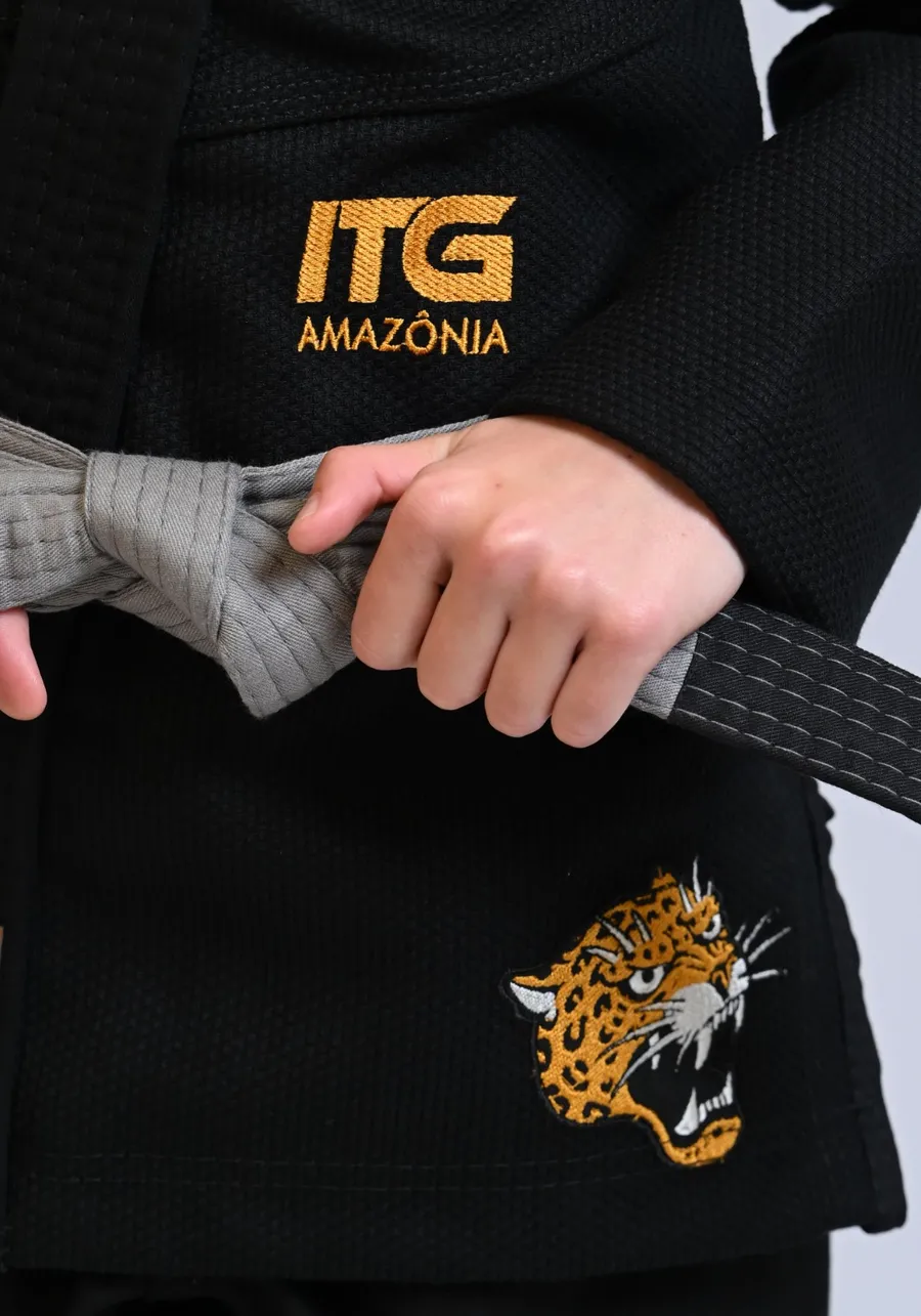 Kimono Infantil ITG Amazônia Jaguar Preto
