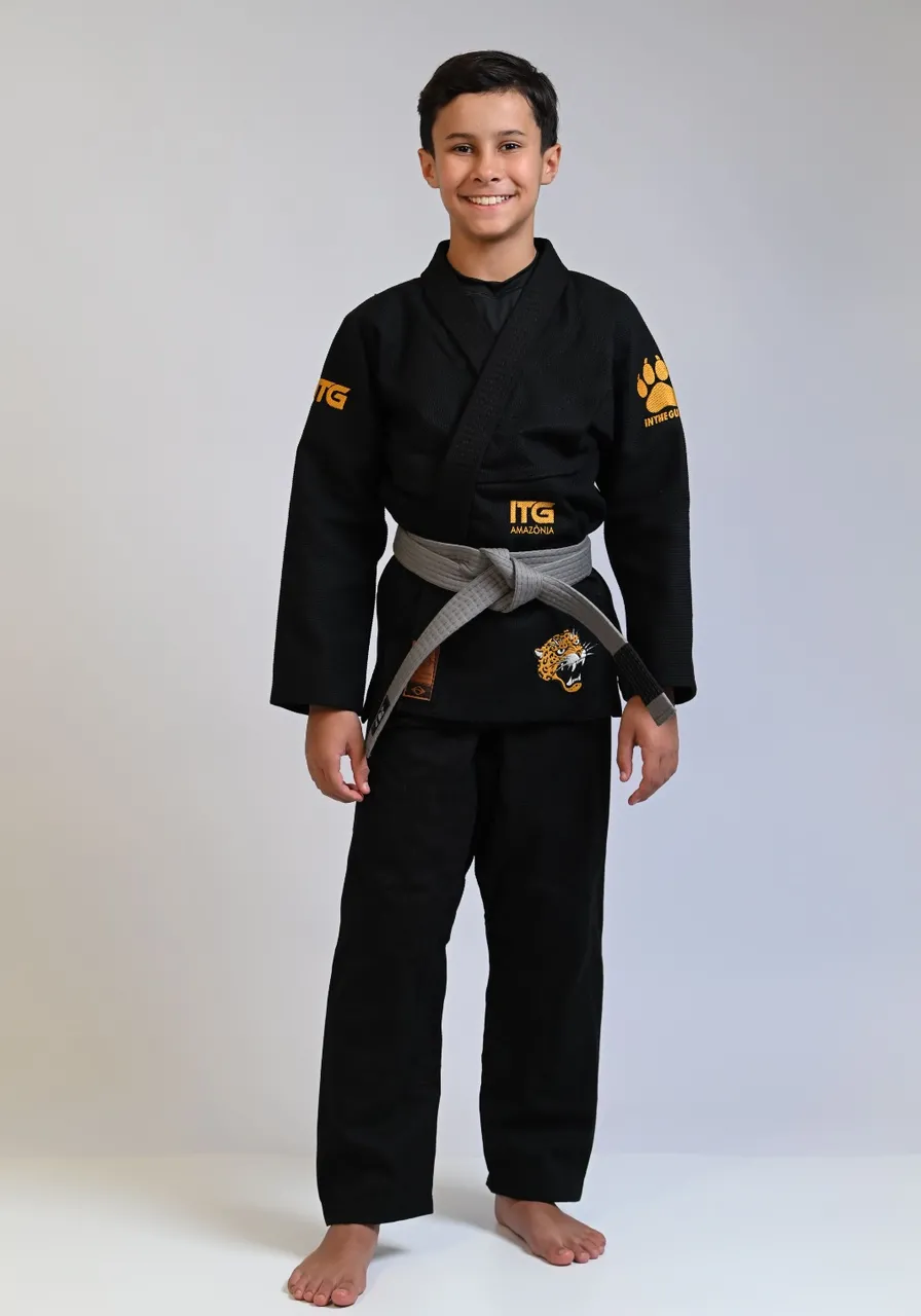 Kimono Infantil ITG Amazônia Jaguar Preto