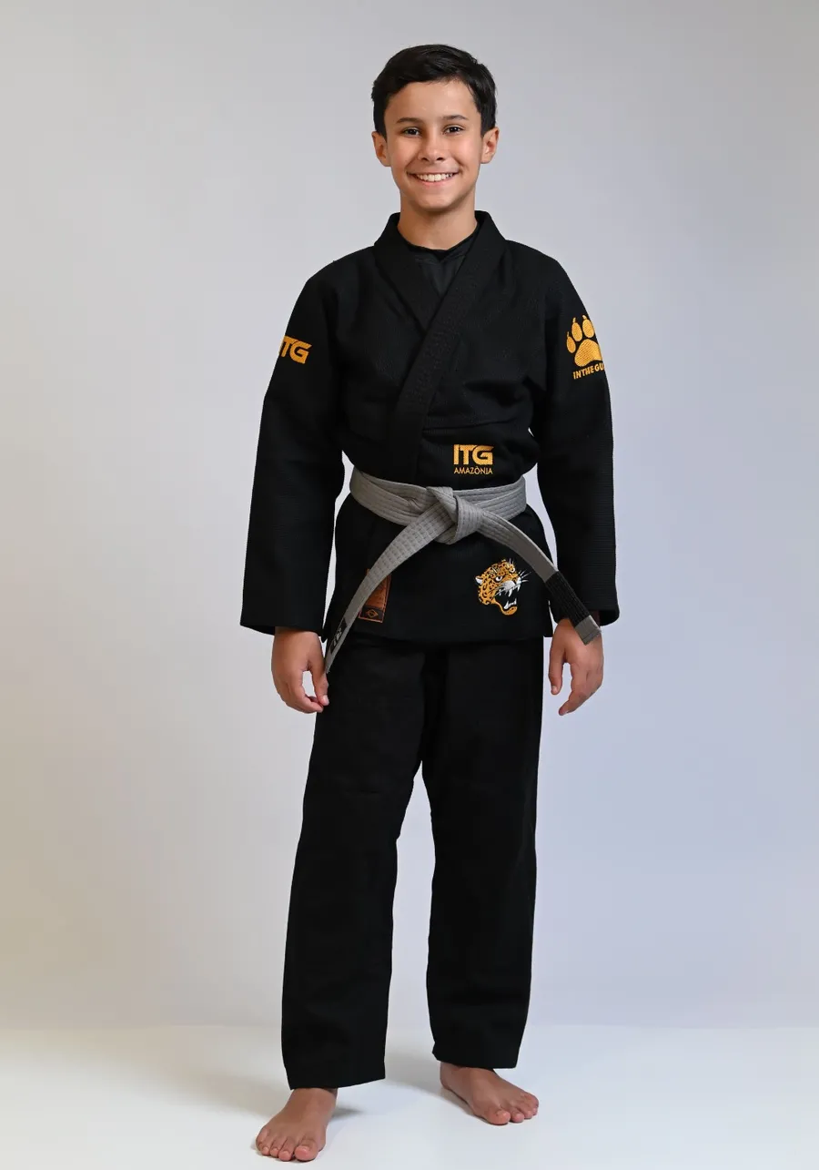 Kimono Infantil ITG Amazônia Jaguar Preto