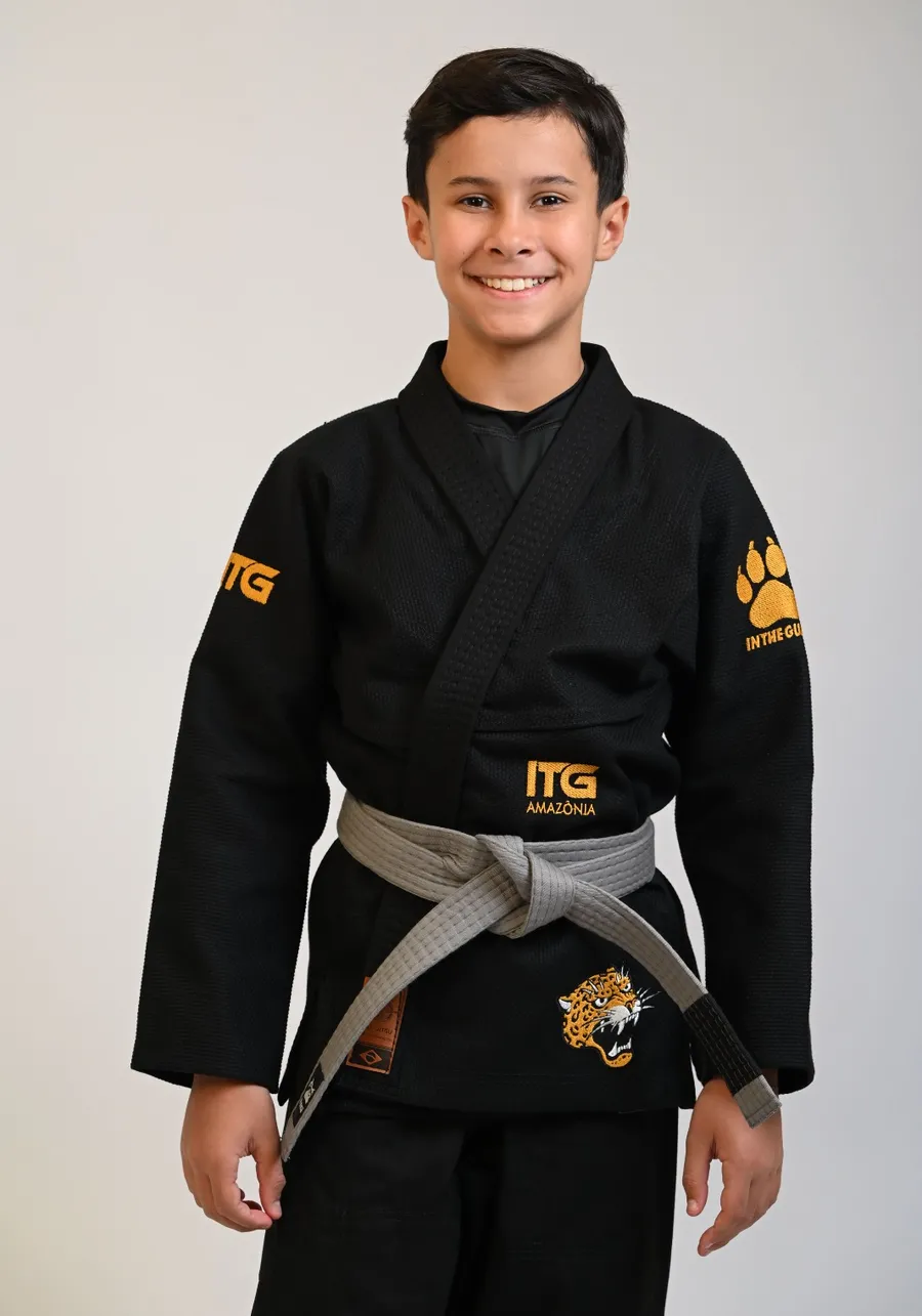 Kimono Infantil ITG Amazônia Jaguar Preto