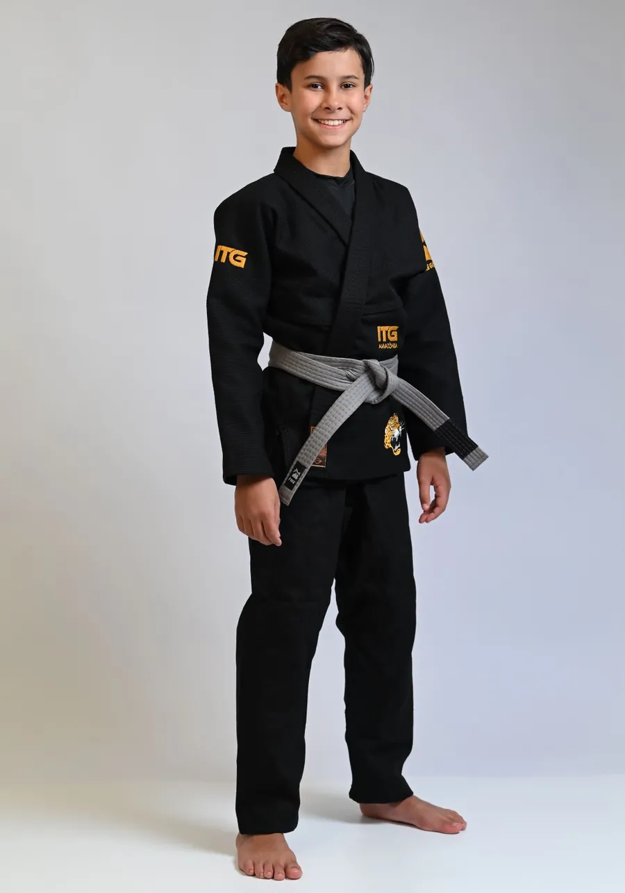 Kimono Infantil ITG Amazônia Jaguar Preto