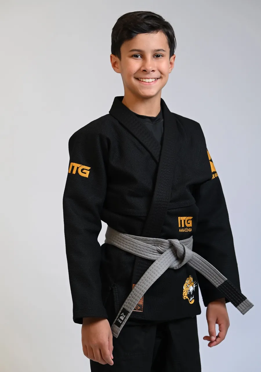 Kimono Infantil ITG Amazônia Jaguar Preto