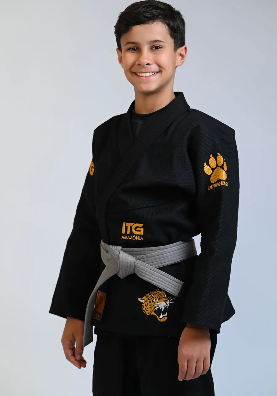 Kimono Infantil ITG Amazônia Jaguar Preto