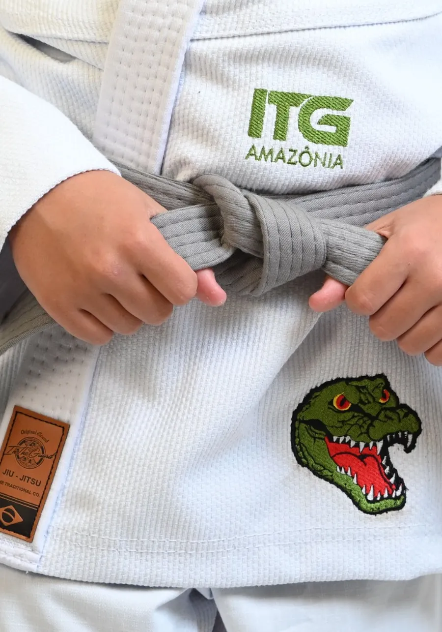 Kimono Infantil ITG Amazônia Jacaré Branco