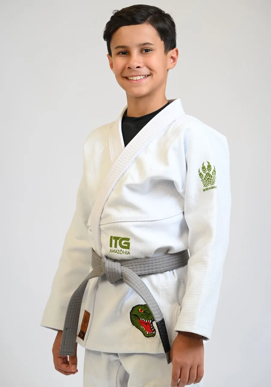 Kimono Infantil ITG Amazônia Jacaré Branco