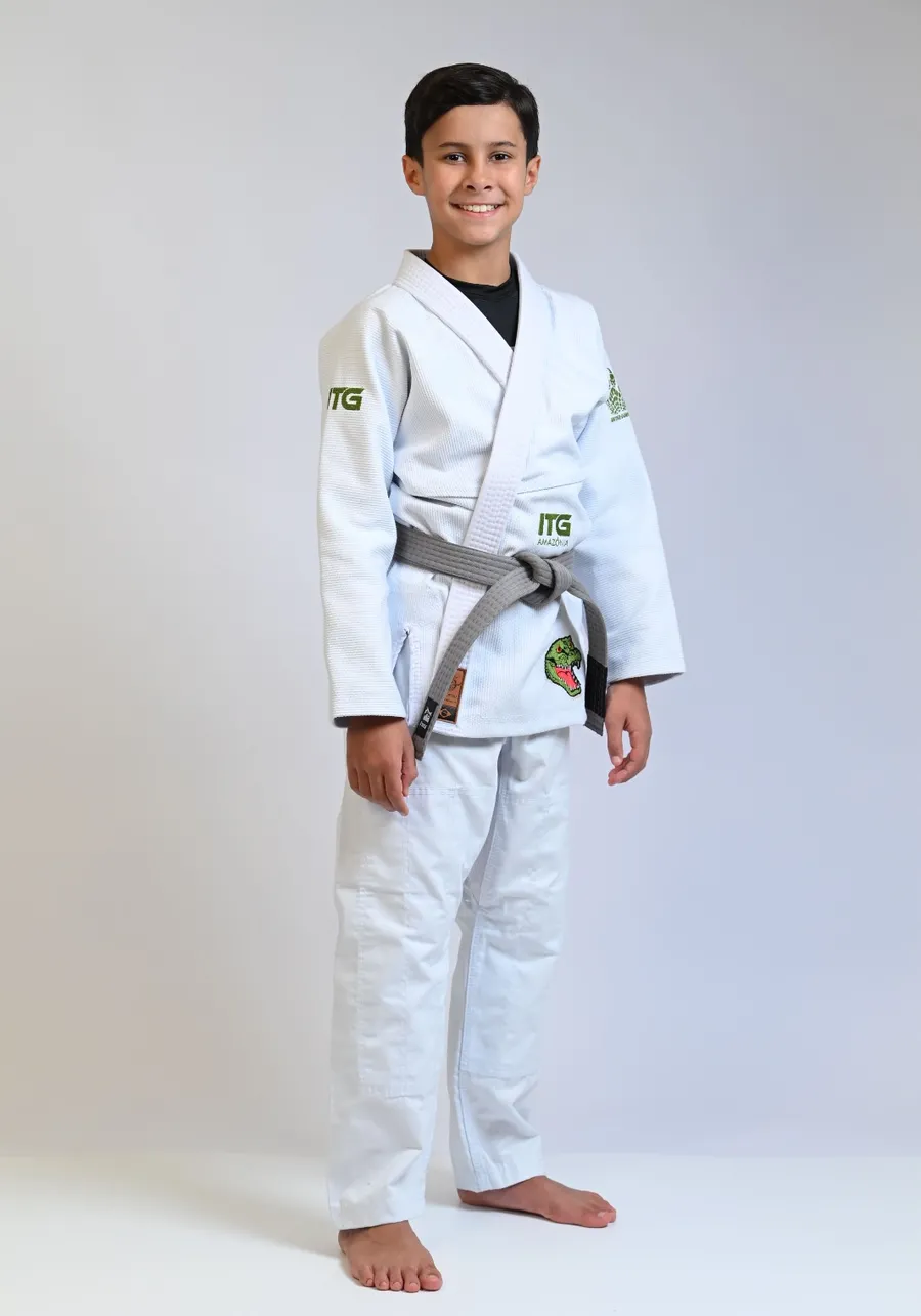 Kimono Infantil ITG Amazônia Jacaré Branco