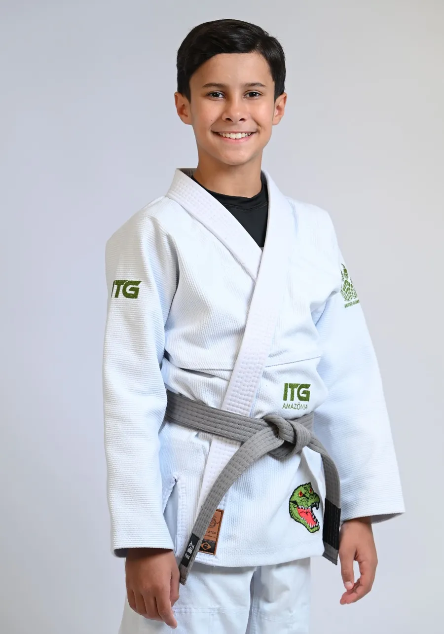 Kimono Infantil ITG Amazônia Jacaré Branco