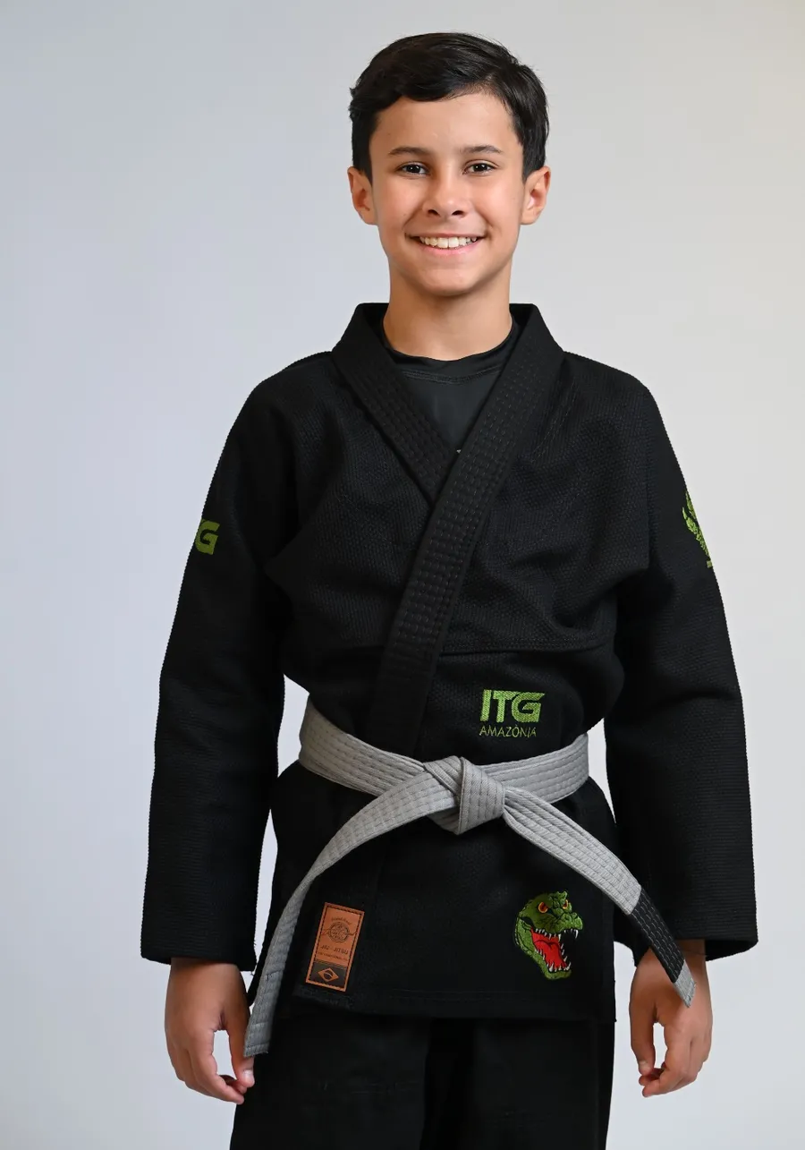 Kimono Infantil ITG Amazônia Jacaré Preto